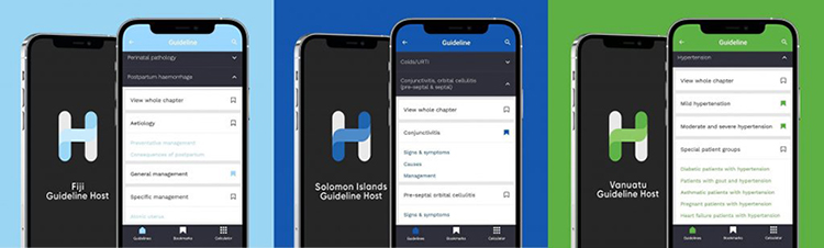 Guidelines host app on mobile device