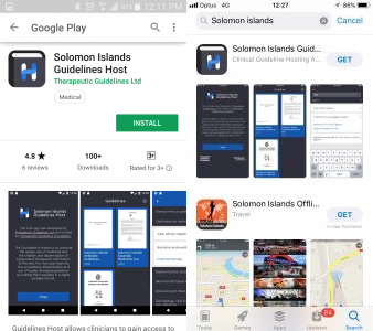 Solomon islands guidelines app view